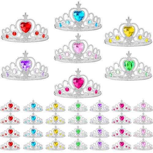 35 Pack Dress up Tiara Crown Set Princess Cosplay Party Accessories Princess Crown Plastic Crown Tiaras Party Kids Tiara Crown Headpieces Princess Supplies for Girls, 7 Colors 35 Pack Dress up Tiara Crown Set Princess Cosplay Party Accessories Princess Crown Plastic Crown Tiaras Party Kids Tiara Crown Headpieces Princess Supplies for Girls, 7 Colors