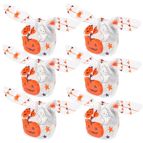 BESTOYARD 50pcs Halloween Candy Bag Halloween Favor Candy Bags Cute Kids Halloween Party Supplies Clear Cookie Bags Plastic Packaging Bags Clear Tote Creative Gift Bags Gift Plastic Bags Set