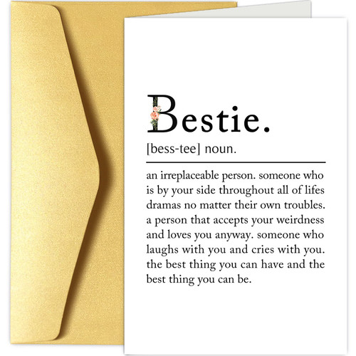 Bestie Definition Card, BFF Greeting Card, Funny Best Friend Birthday Card, Bestie Sister Friendship Card for Women Lady Girl Bestie Definition Card, BFF Greeting Card, Funny Best Friend Birthday Card, Bestie Sister Friendship Card for Women Lady Girl