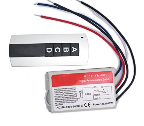WINGONEER Wall Switch And Remote Control one-Way ON / OFF 220V - 240V Light Digital Radio Wall Switch with Remote Control Delay Function