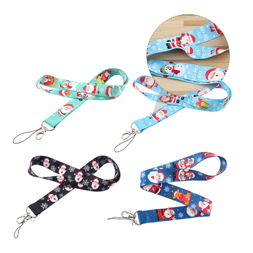 BESTOYARD 4pcs Christmas Mobile Phone Lanyard Adjustable Lanyard Key Holder for Car Wristlet for Keys Hanging Rope Chain Neck Strap Keys Phone Lanyard Chain Polyester Christmas Lanyard Cute