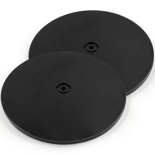Jersvims 2Pcs 8 Inch Acrylic Turntable Platter, Black Turntable Organizer Round Rotating Plate for Kitchen Pantry Cabinet Desk Rack Spice Cake Cookie Decorating