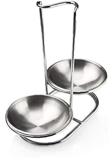 304 Stainless Steel Double Ladles Holder Vertical Spoon Rest Cooking Utensils Stand