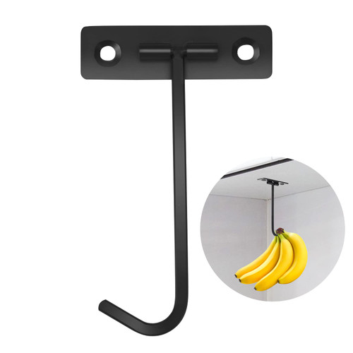 DAJIANG Banana Hook, Metal Banana Hanger Under Cabinet to Keep Bananas Fresh, Banana Holder for Bananas or Other Kitchen Items (Black) DAJIANG Banana Hook, Metal Banana Hanger Under Cabinet to Keep Bananas Fresh, Banana Holder for Bananas or Other Kitchen Items (Black)