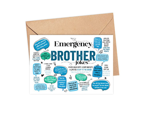 PTDShops Emergency Brother Jokes Card - Funny Fathers Day Card For Brother - Humorous Birthday Card - Hilarious Emergency Brother Jokes - Anniversary Card - Greeting Card - Birthday Gift For Brother