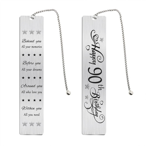 Jzxwan Happy 90th Birthday Gifts for Women Men, 90 Year Old Birthday Bookmark Gift for Her Him, 90 Birthday Presents Decorations