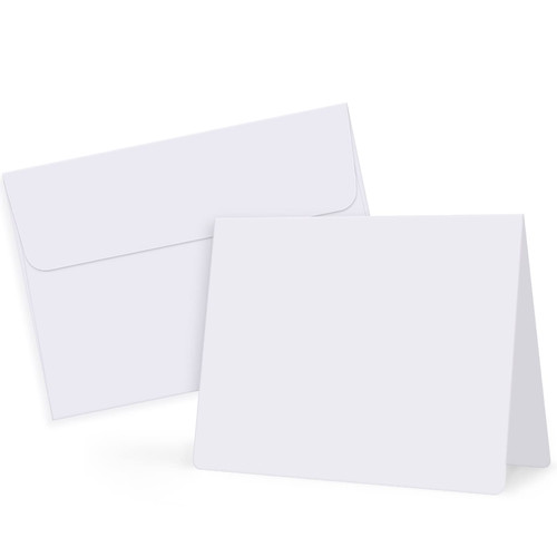Eupako 50 Pack White-Blank-Cards-and-Envelopes-5x7-Heavyweight-Folded-Cardstock-and-A7-Envelopes-Self-Seal for Greeting Cards, Invitations, Wedding, Baby Shower, Birthday
