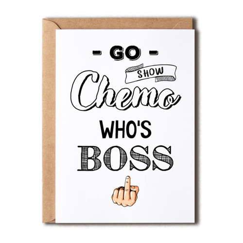 EdgarGifts Show Chemo Who's Boss - Chemo Card For Friend Cancer - Cancer Support Gift - Cancer Humor Empathy Card EdgarGifts Show Chemo Who's Boss - Chemo Card For Friend Cancer - Cancer Support Gift - Cancer Humor Empathy Card