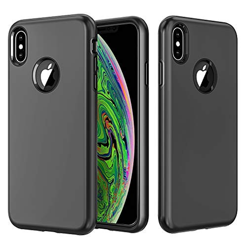 Vproof iPhone Xs Max Case, Heavy Duty Shock Absorption Protective Case, Soft Interior TPU Bumper Cover + Durable Hard Shell PC Back Hybrid Slim Case for Apple iPhone Xs Max 6.5 Inch 2018(Black)