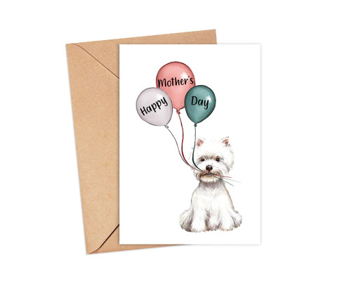 RedNuur Westie Mother's Day Card - Mother's Day Card - Westie Card - Gift For Mom - Mother's Day Gift - Card For Dog Lover RedNuur Westie Mother's Day Card - Mother's Day Card - Westie Card - Gift For Mom - Mother's Day Gift - Card For Dog Lover