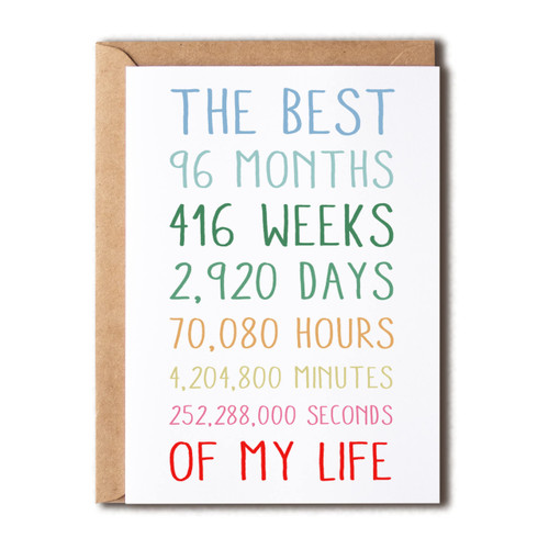 The Best My Life Mug - 8Th Anniversary Card - Sweet 8 Anniversary Card For Him Or Her - The Best 8 Years Of My Life - Anniversary Card For Husband - Wife The Best My Life Mug - 8Th Anniversary Card - Sweet 8 Anniversary Card For Him Or Her - The Best 8 Years Of My Life - Anniversary Card For Husband - Wife