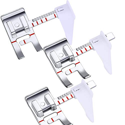 Jovitec 3 Pack Adjustable Guide Sewing Machine Presser Foot for Most Domestic Low Shank Sewing Machines