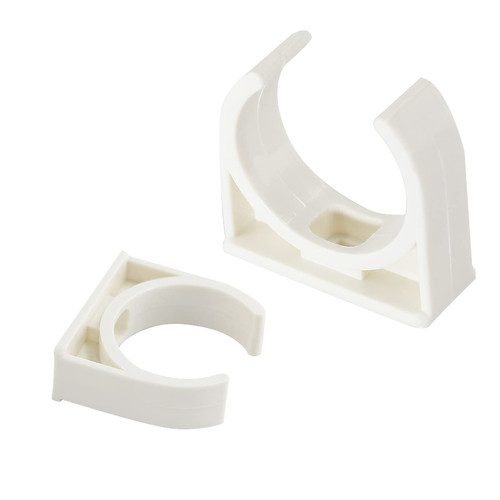 Kyuionty 30 Pcs PVC Water Pipe Clamps, 20mm 25mm ID Pipe Clamps Clips U-Shaped Buckles for Water Pipes and Tubing Hoses Support (White)
