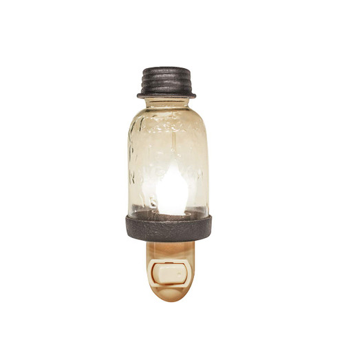 TG,LLC Treasure Gurus Rustic Silver Mason Jar Nightlight Plug-in Light Wall Lamp Bulb Safety Night Lighting