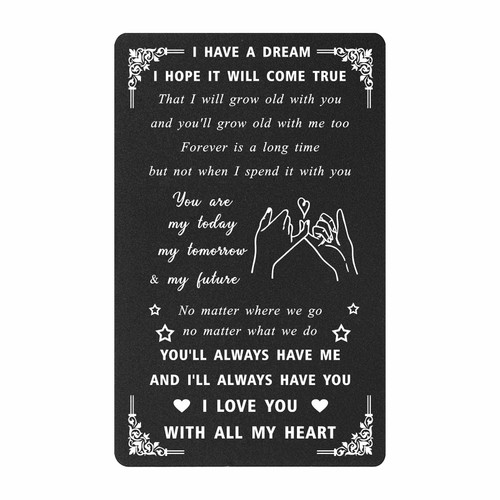 Personalized I Love You Gifts for Her - Fiancee Gifts Girlfriend Wallet Card, Her Card for Mother's Day Christmas Valentines, You'll Always Have Me and I'll Always Have You