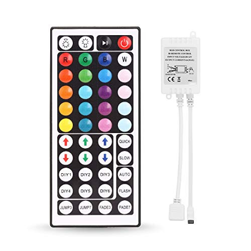 LEHASI LED Controller Dimmer with 44 Key, DC 12V IR Wireless Remote Controller, for Copper Wire LED Fairy String Lights, RGB LED Strip Lights Controller