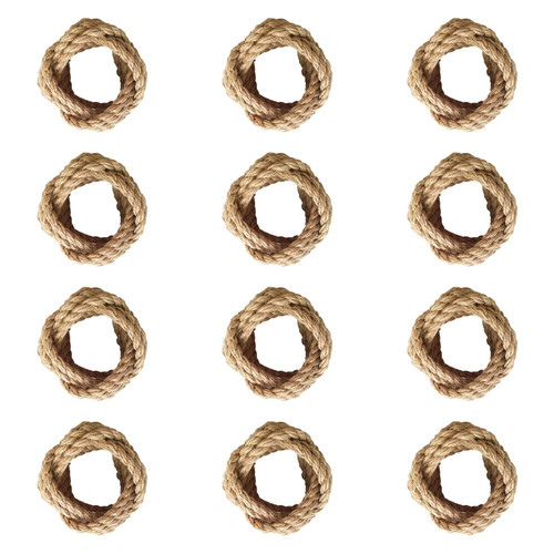 MLURCU Napkin Rings Set of 12 Woven Natural Burlap Napkin Rings Rustic Napkin Rings Farmhouse Napkin Ring Holder for Dining Table Decor Wedding Banquet Christmas Thanksgiving Easter Table Decorations