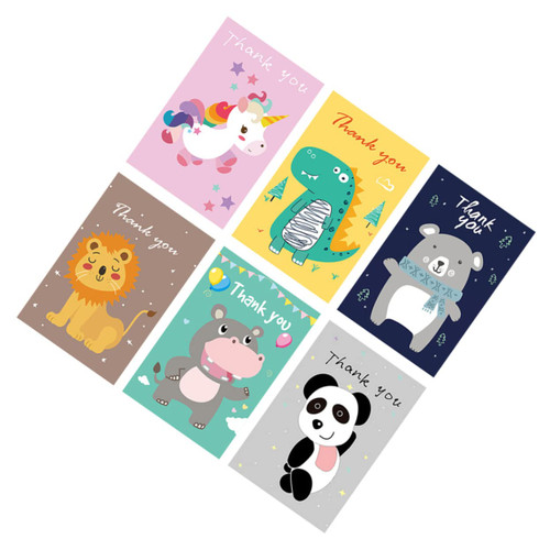 BESTOYARD 12pcs thank you card thanksgiving postcards cartoon message card thank you postcard welcome cards thanksgiving cards holiday cards bronzing greeting card invitation Paper