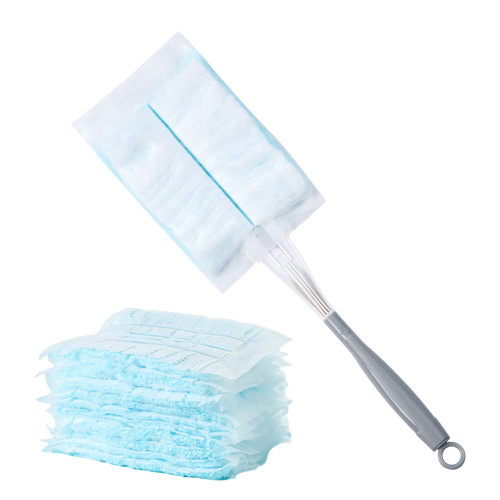 Disposable Duster Refills, 1 Set Duster Refills Replacement Set with 1 Handle & 10 Replacement Duster Heads for Cleaning Home, Office, Blinds & Ceiling Fans