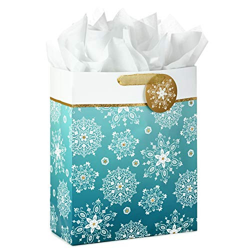 Hallmark Extra Large Holiday Gift Bag with Tissue Paper (Snowflakes)