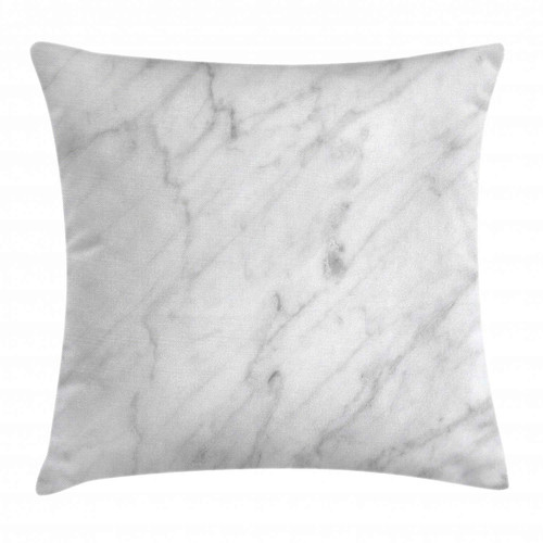 Ambesonne Marble Throw Pillow Cushion Cover, Carrara Marble Tile Surface Organic Style Granite Model Modern Design, Decorative Rectangle Accent Pillow Case, 36" X 16", White and Grey