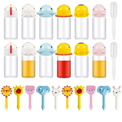 WXOIEOD 22 Pieces Kids Lunch Box Accessories, Cute Animal Mini Condiments Squeeze Bottles with Food Picks and Droppers, Cartoon Mini Ketchup Bottles Plastic Sauce Containers for Kids Adults Lunch Box WXOIEOD 22 Pieces Kids Lunch Box Accessories, Cute Animal Mini Condiments Squeeze Bottles with Food Picks and Droppers, Cartoon Mini Ketchup Bottles Plastic Sauce Containers for Kids Adults Lunch Box
