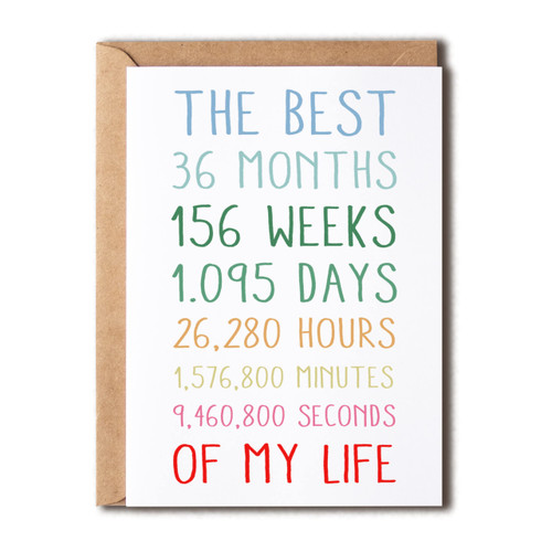 The Best My Life Mug - 3Rd Anniversary Card - Sweet 3 Anniversary Card For Him Or Her - The Best 3 Years Of My Life - Anniversary Card For Husband - Wife The Best My Life Mug - 3Rd Anniversary Card - Sweet 3 Anniversary Card For Him Or Her - The Best 3 Years Of My Life - Anniversary Card For Husband - Wife
