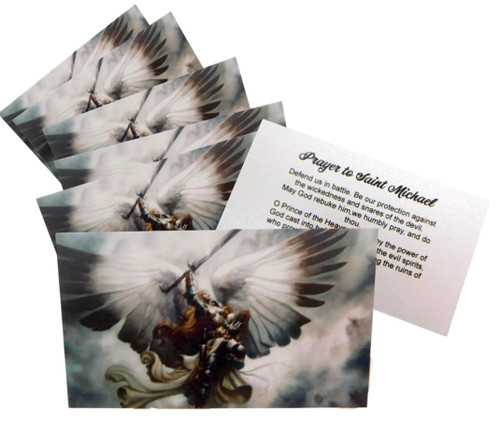 Westmon Works St Michael the Archangel Holy Card Bulk Pack with Prayer on Back Patron Saint of Police and Soldiers Made in the USA, Set of 10 Westmon Works St Michael the Archangel Holy Card Bulk Pack with Prayer on Back Patron Saint of Police and Soldiers Made in the USA, Set of 10