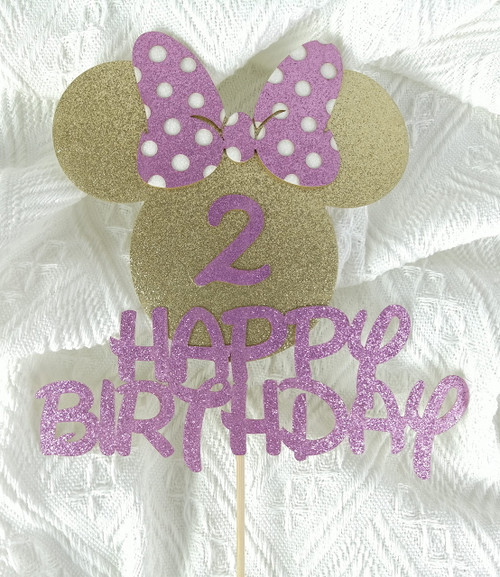 Happy 2nd Birthday Minnie Cake Topper Mouse Baby Second Birthday Party Supplies Decorations for Girl Happy 2nd Birthday Minnie Cake Topper Mouse Baby Second Birthday Party Supplies Decorations for Girl