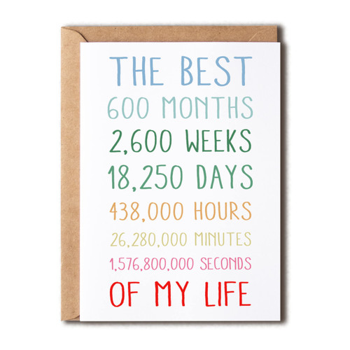 The Best My Life Mug - 50Th Anniversary Card - Sweet 50 Anniversary Card For Him Or Her - The Best 50 Years Of My Life - Anniversary Card For Husband - Wife