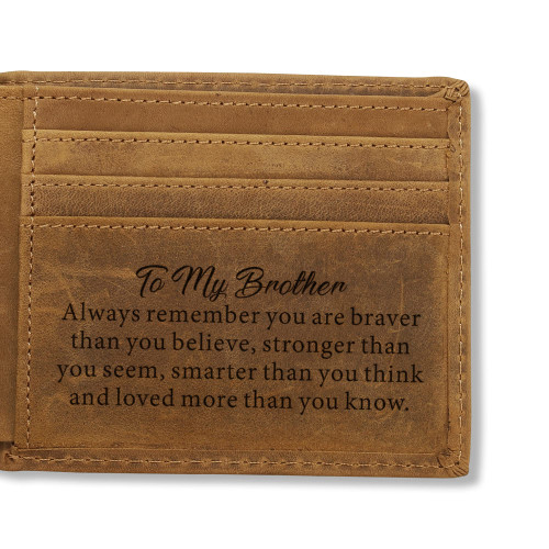 Moblade Gifts for Brother from Sister or Brother, To My Brother Engraved Wallet with Inspirational Quotes, Brother Christmas, Birthday, Graduation, Gift Ideas Moblade Gifts for Brother from Sister or Brother, To My Brother Engraved Wallet with Inspirational Quotes, Brother Christmas, Birthday, Graduation, Gift Ideas