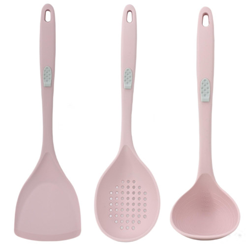 Silicone Cooking Kitchen Utensils Set,4 Pcs Large Kitchen Utensils Spatula Set,Heat Resistance Kitchen Utensil Gadgets Tools Sets Silicone Spatula for Wooden Non-Stick Cookware Spatula Spoon,Pink