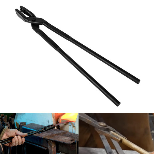 Beginner Blacksmith Starter Assembled Bladesmith Knife Making Tongs Anvil Vise Forge Wolf Jaw Tongs (17 in)