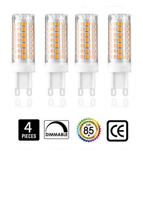 G9 led Light Bulbs 75W 100W Replacement, Dimmable g9 led Bulbs,Halogen Bulbs Equivalent 850lm, AC110V 120V 130 Voltage Input, Warm White 3000K(Pack of 4)