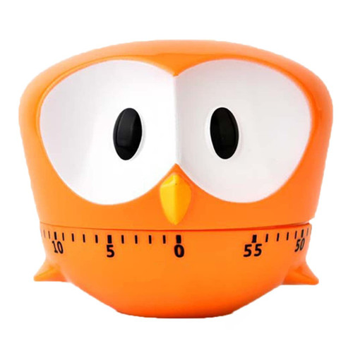 Mednkoku 1PC Cute Cartoon Owl Timers Mini 60 Minutes Mechanical Kitchen Cooking Timer Clock Loud Alarm Counters Manual Kitchen Timer (Orange) Timer