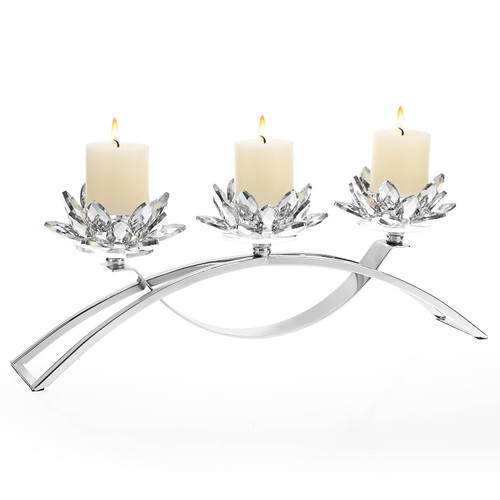 OwnMy 3 Arms Crystal Lotus Tealight Candle Holders Crystal Lotus Flower Votive Candle Stands, Decorative 3-Arms Crystal Lotus Candelabra Metal Crystal Lotus Candlestick Holder for Table Centerpiece OwnMy 3 Arms Crystal Lotus Tealight Candle Holders Crystal Lotus Flower Votive Candle Stands, Decorative 3-Arms Crystal Lotus Candelabra Metal Crystal Lotus Candlestick Holder for Table Centerpiece