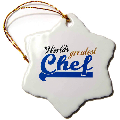 3dRose Worlds Greatest Chef - Best Cook - for Foodies Amateur Cooking... - Ornaments (orn-151290-1)