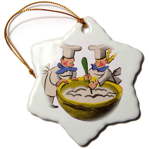 3dRose TNMPastPerfect Food and Drink - Tiny Cooks - Ornaments (orn-172540-1)