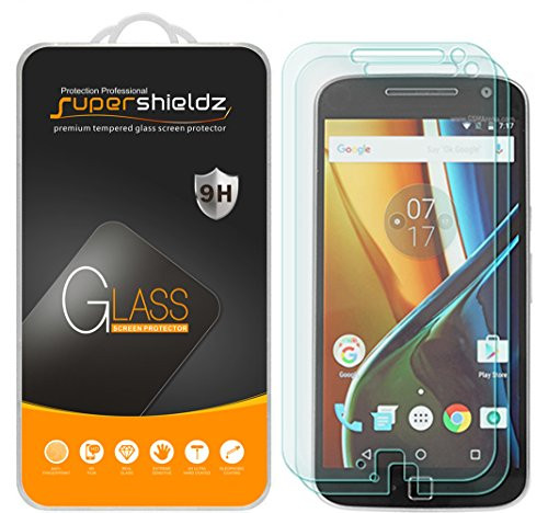[2-Pack] Supershieldz for Motorola Moto G4 Plus / Moto G Plus (4th Generation) Tempered Glass Screen Protector, Anti-Scratch, Anti-Fingerprint, Bubble Free, Lifetime Replacement Warranty