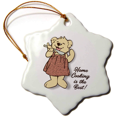 3dRose Home Cooking is The Best- Cute Teddy Bear Drawing - Ornaments (orn-291595-1) 3dRose Home Cooking is The Best- Cute Teddy Bear Drawing - Ornaments (orn-291595-1)