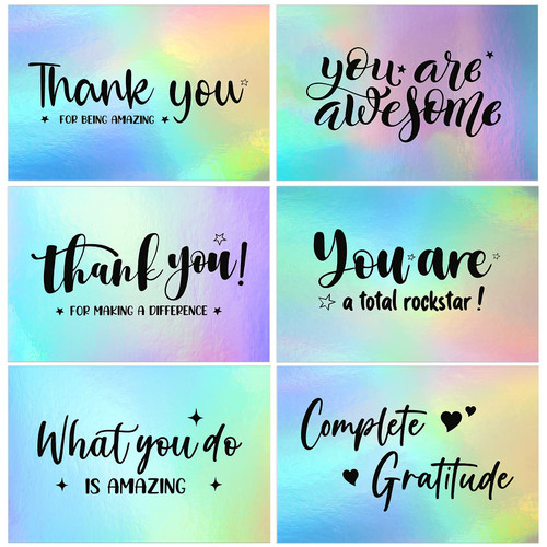Holographic Thank You Cards Appreciation Postcards You are Awesome Greeting Cards Thank You for Making a Difference Cards for Students Volunteers Doctors Teachers Team Nurses, 4 x 6 Inch(180 Pieces)