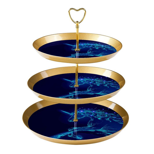 Lyetny 3 Tier Dessert Cake Stand Gold Cupcake Pastry Stand for Tea Party, Wedding and Birthday, Unicorn Pattern Lyetny 3 Tier Dessert Cake Stand Gold Cupcake Pastry Stand for Tea Party, Wedding and Birthday, Unicorn Pattern