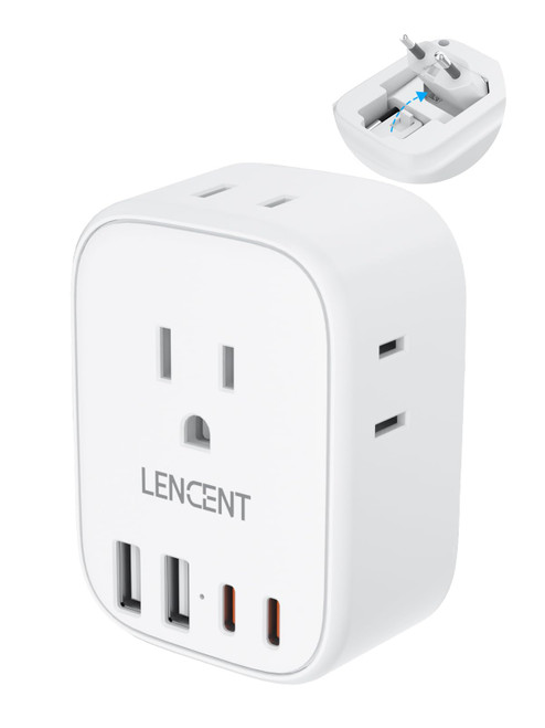 European Travel Plug Adapter, LENCENT International Type-C Foldable Power Plug with 4 Outlets, USB C Charger Adaptor, US to Most of Europe EU Iceland Spain Italy France Germany, Cruise Ship Approved European Travel Plug Adapter, LENCENT International Type-C Foldable Power Plug with 4 Outlets, USB C Charger Adaptor, US to Most of Europe EU Iceland Spain Italy France Germany, Cruise Ship Approved