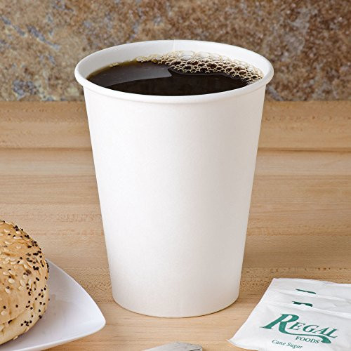 10 oz Paper Cups , Hot Drink Cups , White - 50 Count, Great For Coffee, Tea, Hot Cocoa