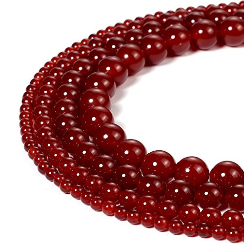 4mm Natural Red Agate Beads Round Loose Gemstone Beads for Jewelry Making Strand 15 Inch (95-100pcs)
