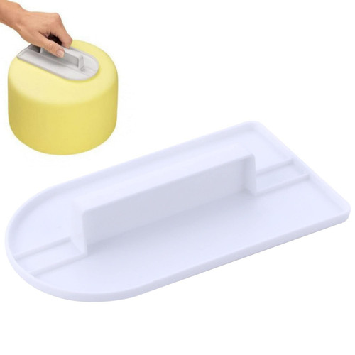 Plastic Cake Cream Smoother,Cake Smoother Tool Scraper with Handle,Cake Polisher Food Grade Plastic White with Handle Cake Smoother Tool for Kitchen Home