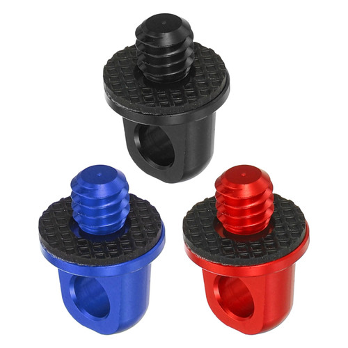 PATIKIL 1/4" Camera Neck Strap Screw Holder, 3 Pack Quick Install Camera Screws with Rubber Washer for Wrist Shoulder Strap Sling, Red Black Blue