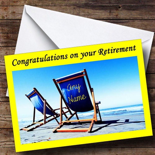 Deck Chairs Personalized Retirement Greetings Greetings Card