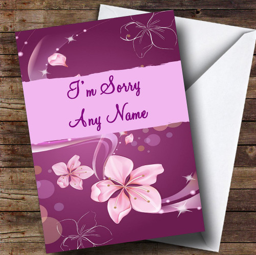 Purple Personalized Sorry Greetings Greetings Card