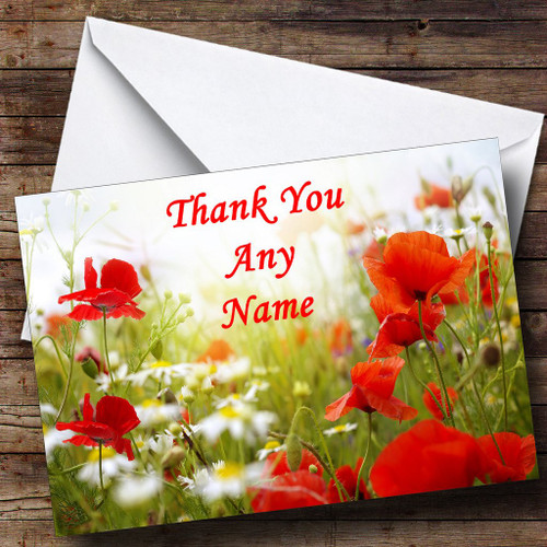 Poppy Personalized Thank You Greetings Greetings Card